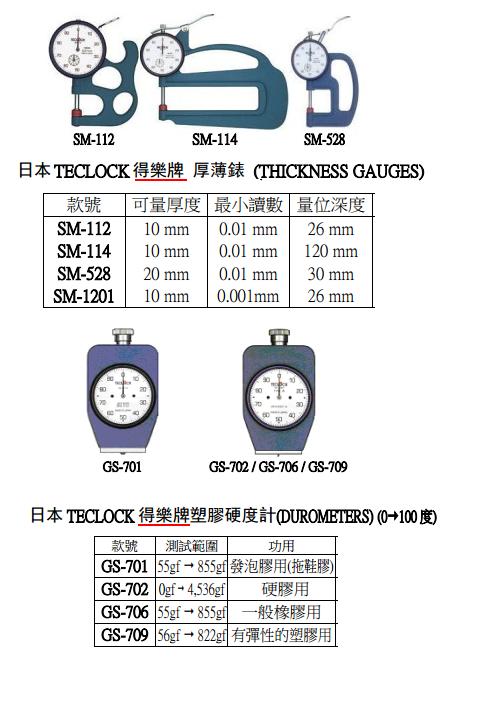 日本TECLOCK得乐牌厚薄表 塑料硬度计代理南京园太